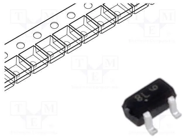 Transístor: NPN, bipolar, BRT, 50V, 0,1A, 0,2W, S.