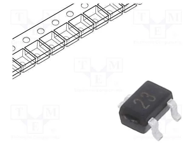 Transístor: NPN, bipolar, BRT, 50V, 0,1A, 0,2W, S.