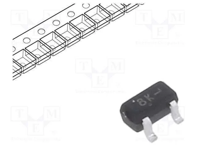 Transístor: NPN, bipolar, BRT, 50V, 0,1A, 0,2W, S.