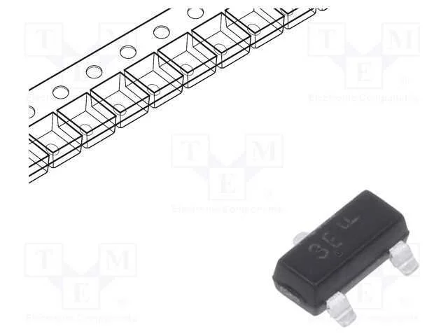 Transístor: NPN, bipolar, RF, 25V, 350mW, SOT23