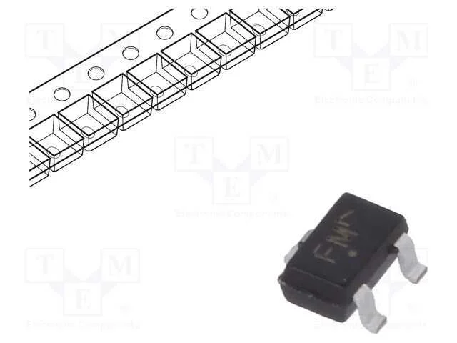 Transístor: PNP, bipolar, 80V, 0,5A, 0,46W, SC70,.
