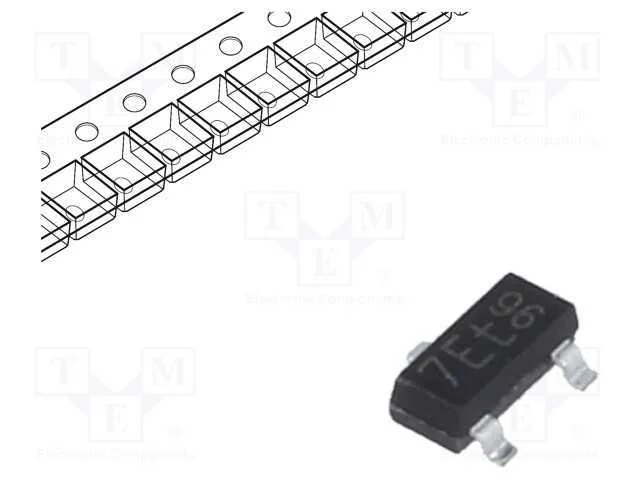 Transístor: PNP, bipolar, 300V, 0,1A, 250mW, SOT2.