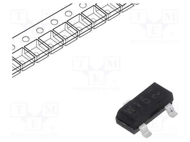 Transístor: NPN, bipolar, BRT, 50V, 0,1A, 250mW, .
