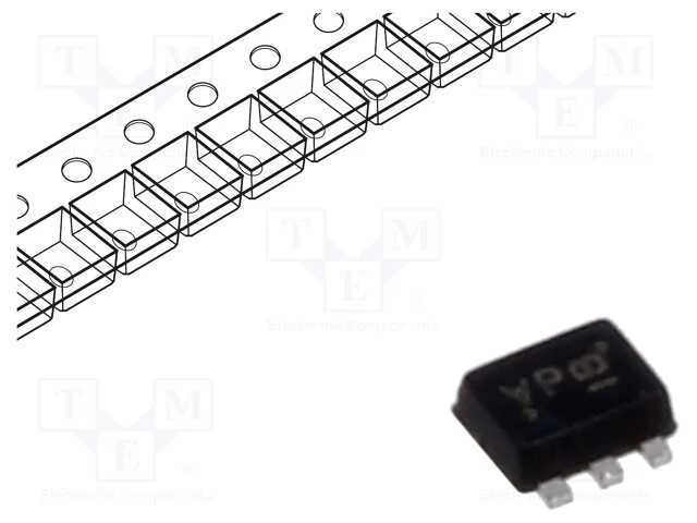 Trans&iacute;stor: N-Mosfet X2; Trenchfet&reg;; Unipolar; 30v; 610ma; Idm: 2a