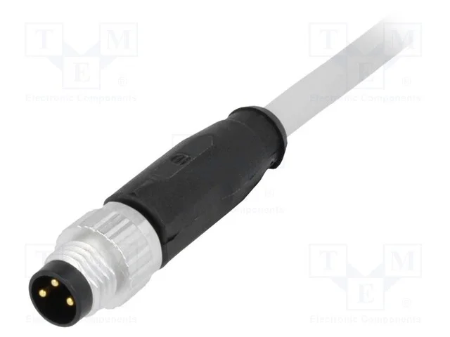Conector: M8, macho, PIN: 3, simples, com cabo, f.