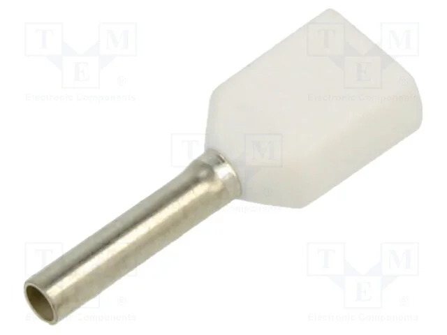 Terminal: rolo, isolada,dupla, cobre, 0,5mm2, 8mm.