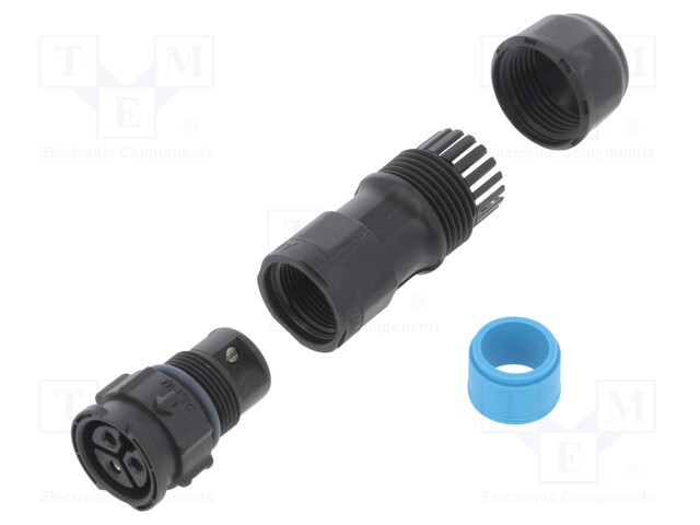 Conector: redondos, fêmea, ficha, terminal parafu.