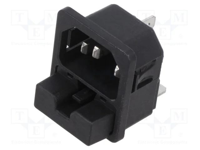 Conector: de alimentação, tomada, macho, 10A, 250.