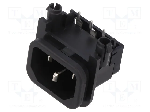 Conector: de alimentação, tomada, macho, 10A, 250.