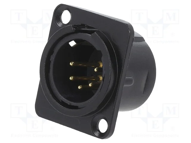 Tomada, Xlr, Macho, Pin: 5, Solda, Preta, Metal, Norma Xlr, 19x24mm