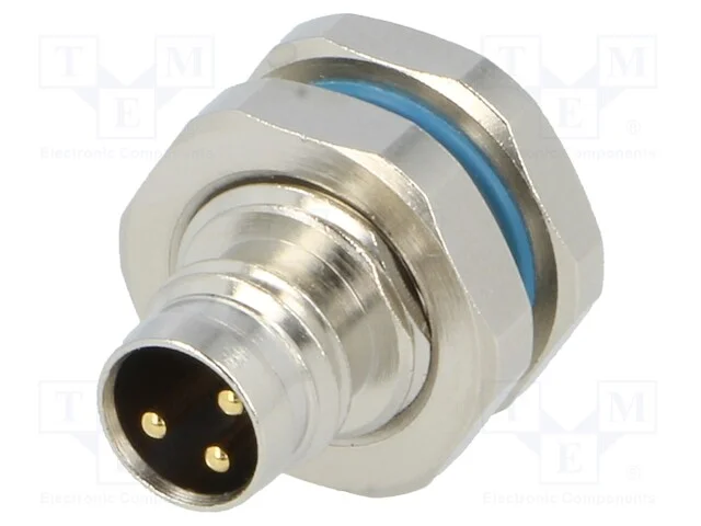 Conector: M8, Macho, Pin: 3, para Painel,Torcidos, Tomada