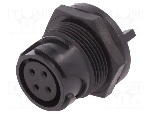 Conector: redondos, tomada, fêmea, PIN: 4, sem co.
