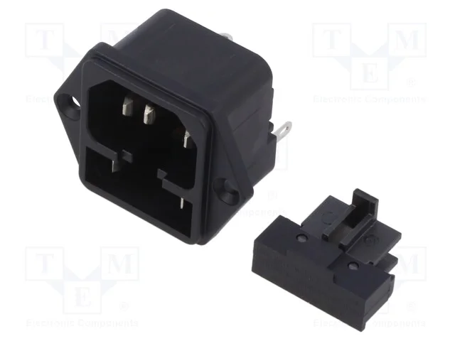 Conector: de alimentação, tomada, macho, 10A, 250.