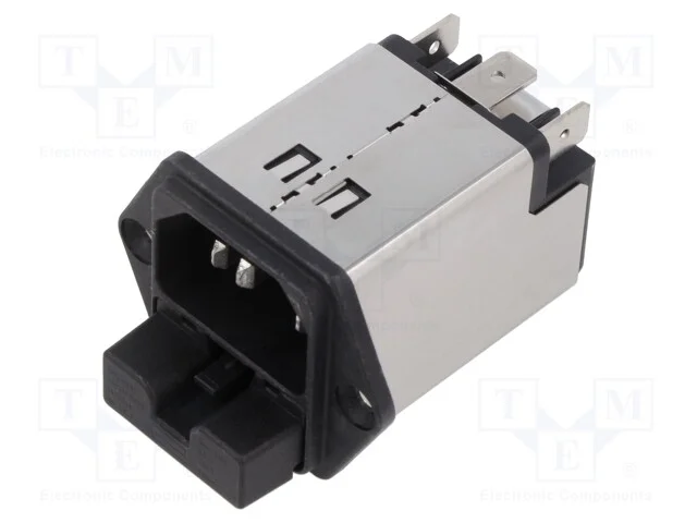 Conector: de alimentação, tomada, macho, 6A, 250V.