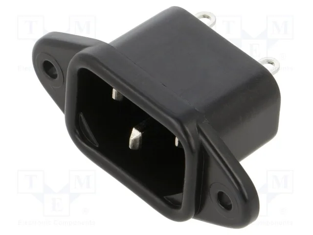 Conector: de alimentação, tomada, macho, 10A, 250.
