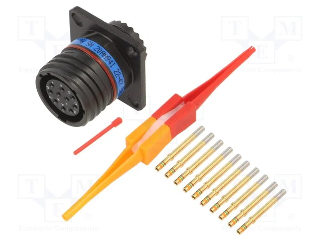 Conector: militar, tamanho 13, MIL-DTL-38999 Seri.