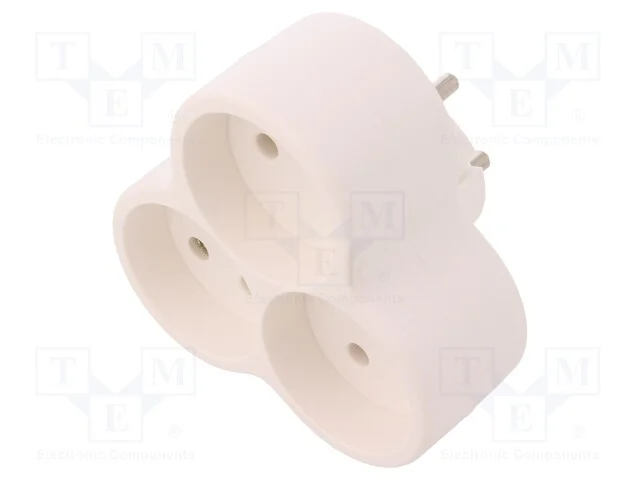 Conector: de alimentação, multiplicador, 2P, 250V.