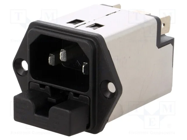 Conector: de alimentação, tomada, macho, 10A, 250.