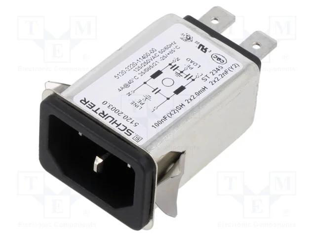 Conector: de alimentação, tomada, macho, 4A, 250V.