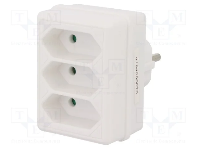 Conector: de alimentação, multiplicador, branca, .