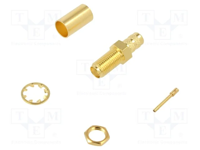 Tomada, Sma, Fêmea, Simples, 50o, Solda,Cerrar, Ptfe, Dourado