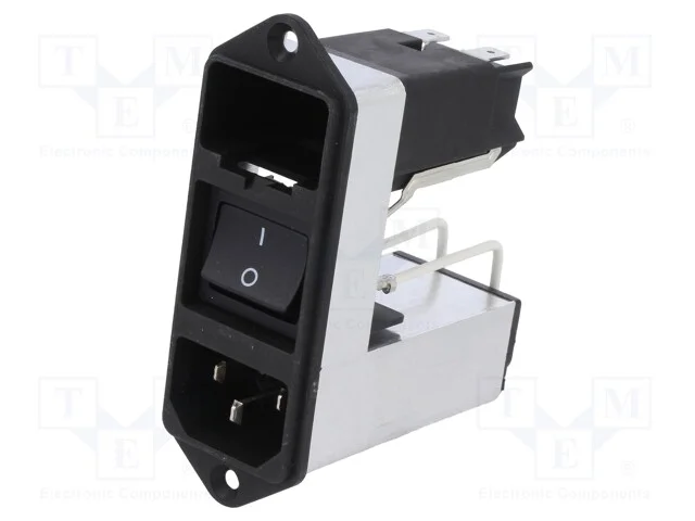 Conector: de alimentação, tomada, macho, 2A, 250V.