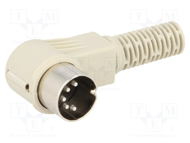 Ficha, Din, Macho, Pin: 5, Sistema: 180, Angulares 90, com Cabo