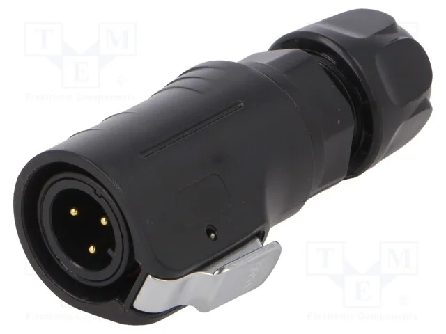 Ficha, Conector: Redondos, Mrd, Pin: 3, 24awg÷20awg, Gold Flash, 5a