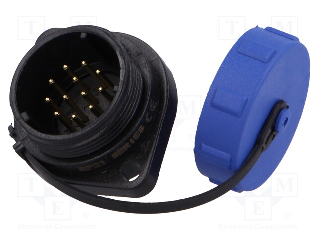Tomada, SP21, macho, PIN: 12, com a tapa protecto.