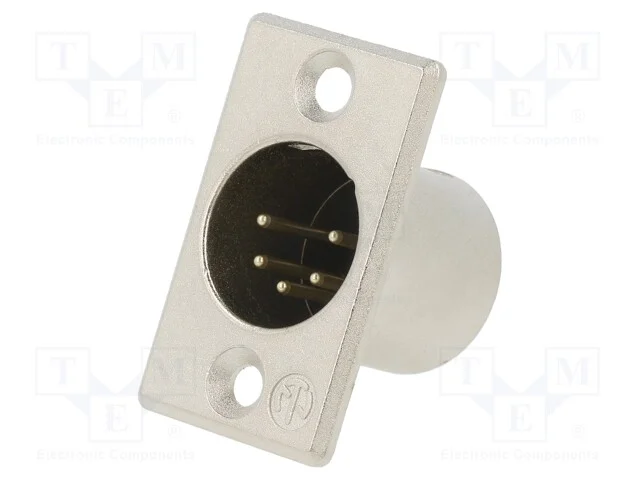 Conector: XLR, tomada, macho, simples, solda, Cor.