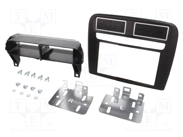 Moldura do rádio, Fiat, 2 DIN, preta