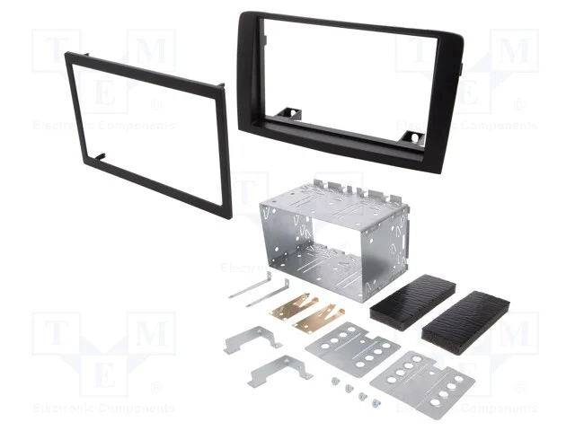 Moldura do rádio, Fiat,Lancia, 2 DIN, preta