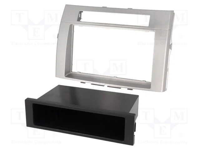 Moldura do rádio, Toyota, 2 DIN, prateado