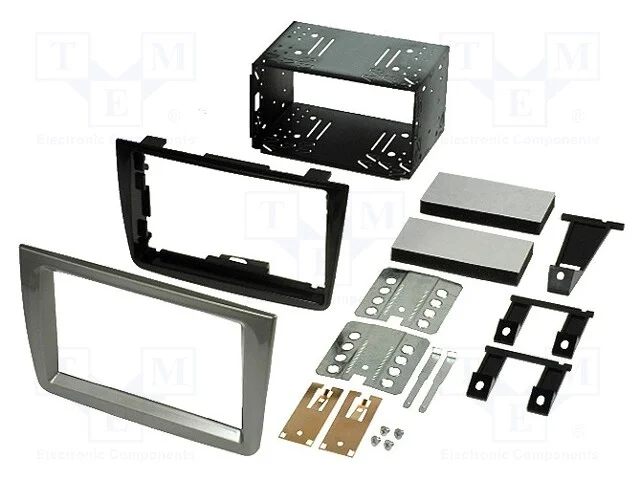 Moldura do rádio, Alfa Romeo, 2 DIN, prateado