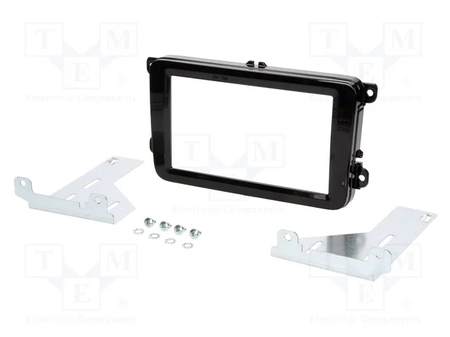 Moldura do rádio, VW, 2 DIN, preto brilhante