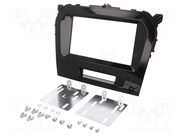 Moldura do rádio, Suzuki, 2 DIN, preto brilhante
