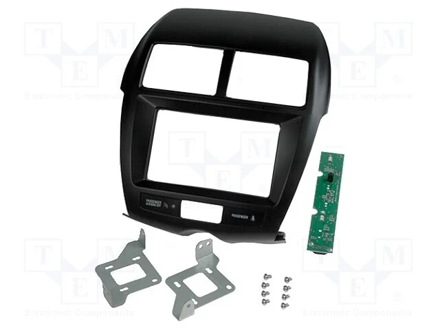 Moldura do rádio, Mitsubishi, 2 DIN, preta