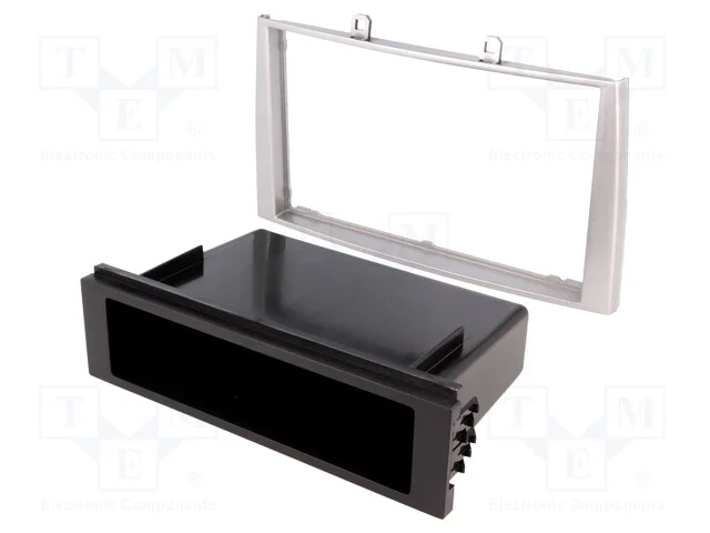 Moldura do rádio, Peugeot, 2 DIN, prateado