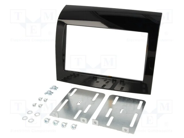 Moldura do rádio, Fiat, 2 DIN, preto brilhante