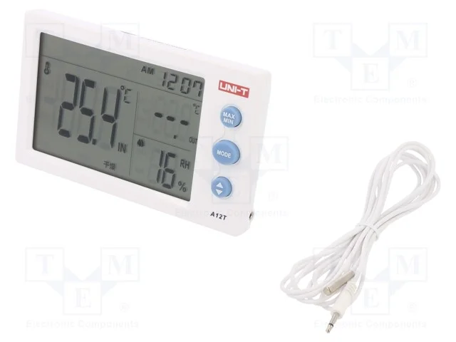 Termohigrómetro, Lcd, -10÷50c, 0÷99%Rh, Exat: +1c, 0,1c, 1%Rh