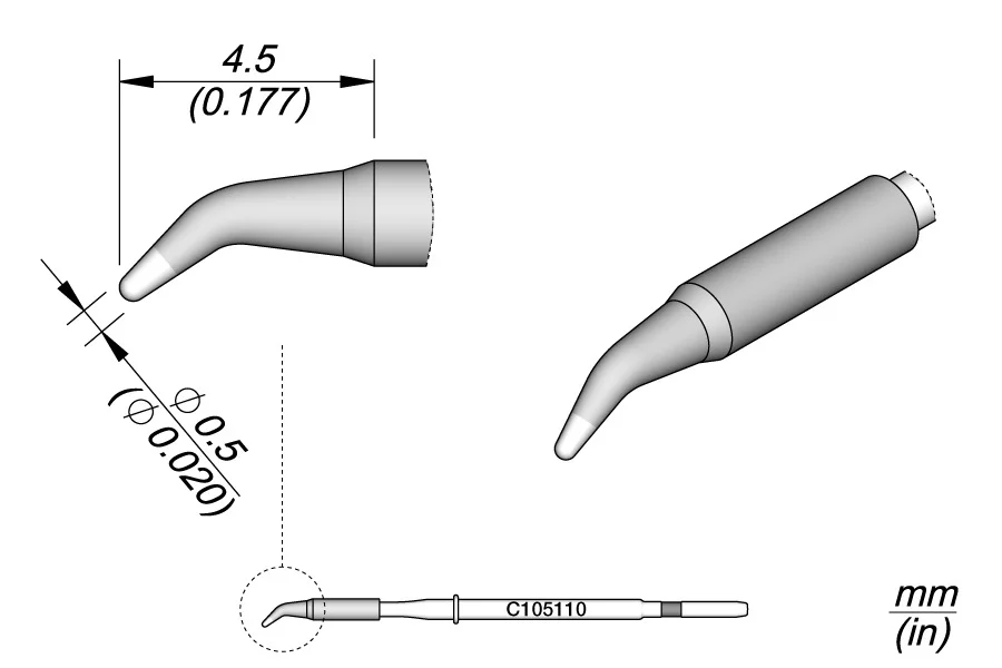 Conical Bent Cartridge Ø 0.5