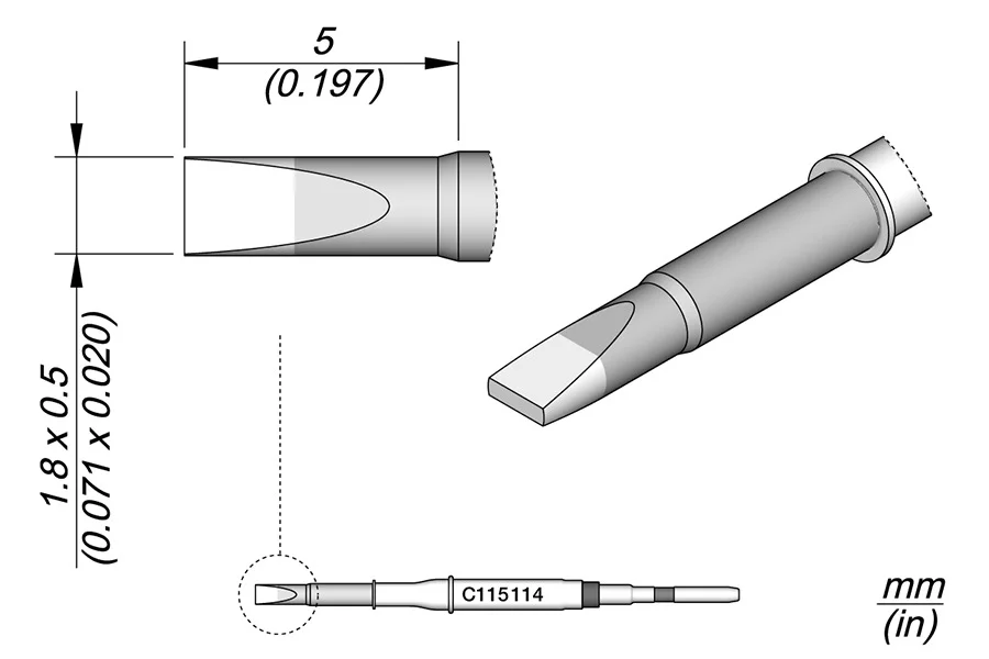 Chisel Cartridge 1.8 X 0.5