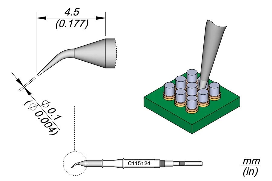 Conical Bent Cartridge Ø 0.1