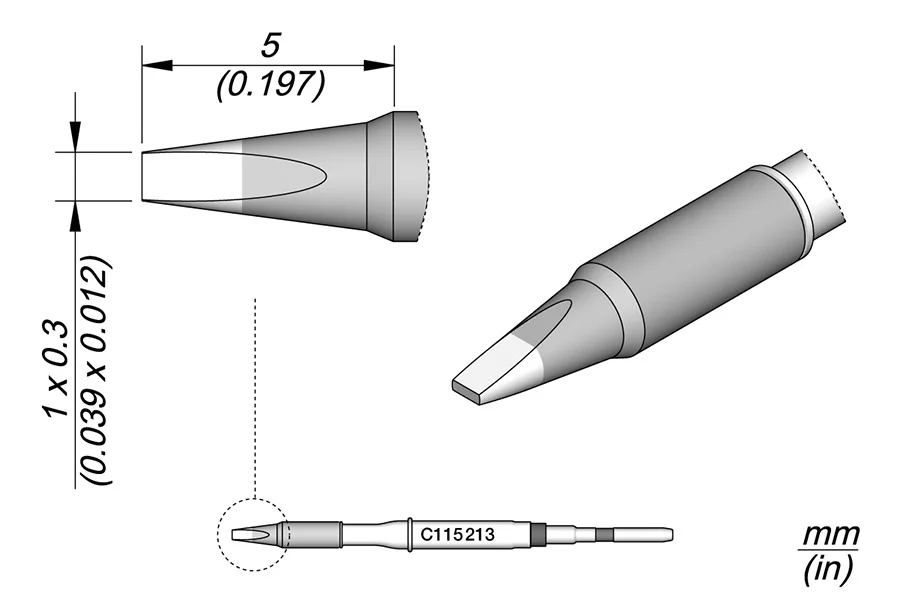 Chisel Cartridge 1 X 0.3 Ht