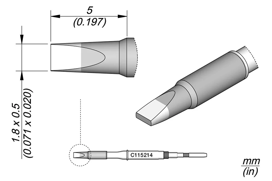 Chisel Cartridge 1.8 X 0.5 Ht