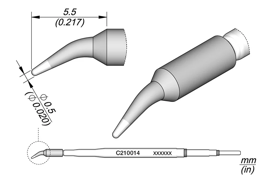 Ponta Curva 0.5mm Jbc