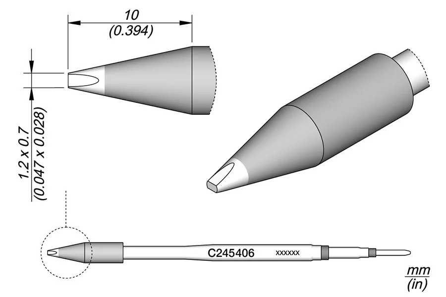 Chisel Cartridge 1.2 X 0.7 Ht