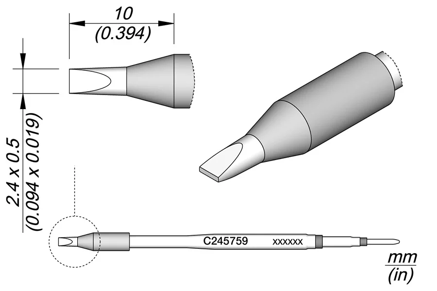 Chisel Cartridge 2.4 X 0.5 Ht