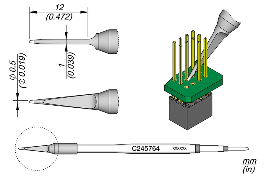 Ponta de Solda C245 Para Ferro de Soldar T245