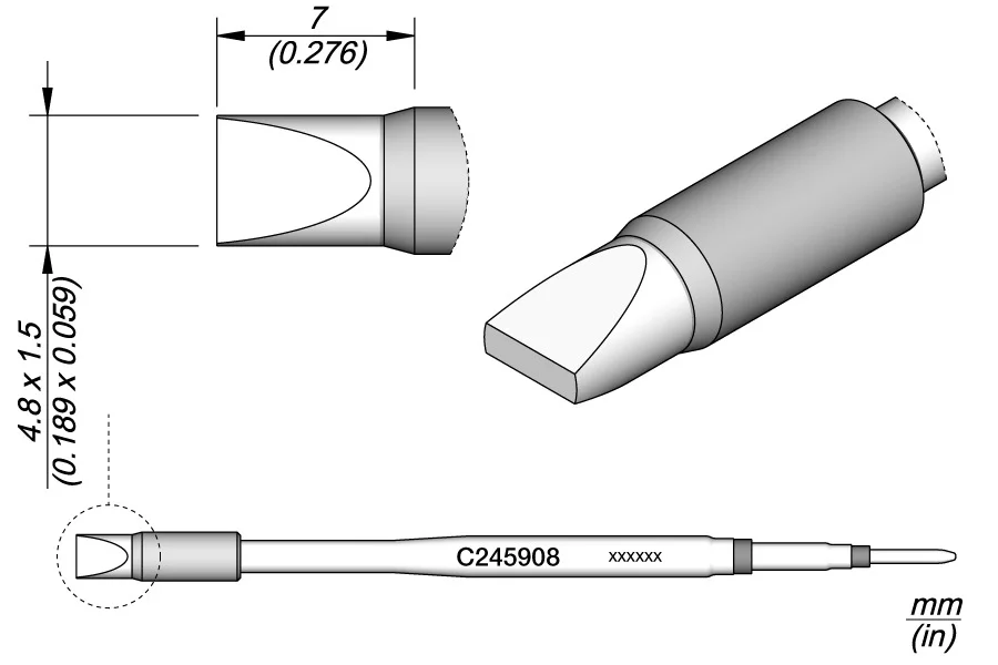 Chisel Cartridge 4.8 X 1.5 Ht